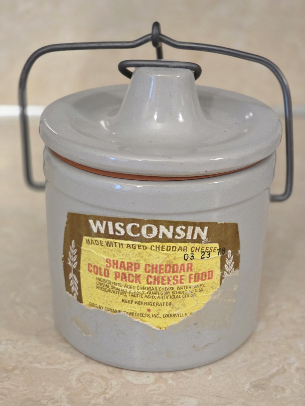 Vintage Wisconsin Sharp Cheddar Cheese Crock